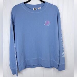 Levi’s Silvertab Graphic Crewneck Sweatshirt Womens XL Bright Blue Long Sleeve